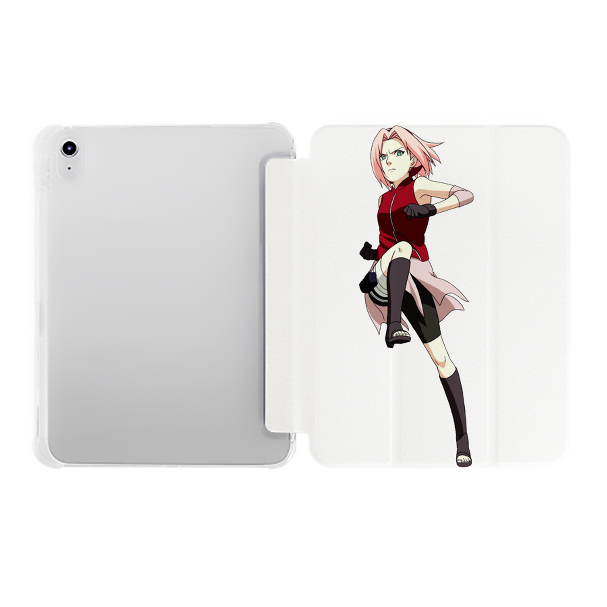 （画像用） NARUTO -ナルト- 春野サクラ Haruno Sakura IPad ケース ペン収納付き 三つ折りスタンド PUレザー×シリコン 対応機種9.5/10.5/10.9インチ